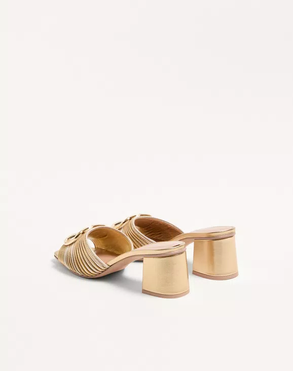 Valentino Metallic Vlogo Signature Slide Sandal With Cornely Embroidery 60Mm - Image 4